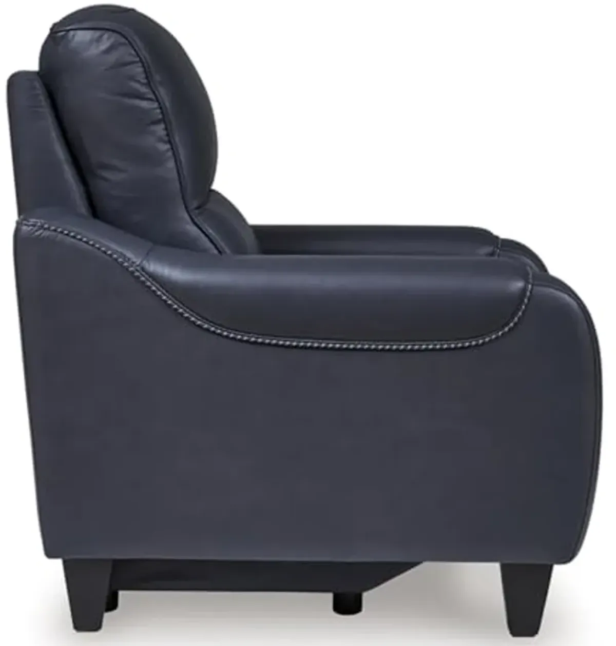 Signature Design by Ashley Mercomatic Contemporary Leather Match Wall Hugger Power Recliner with Adjustable Headrest and USB Ports, Blue