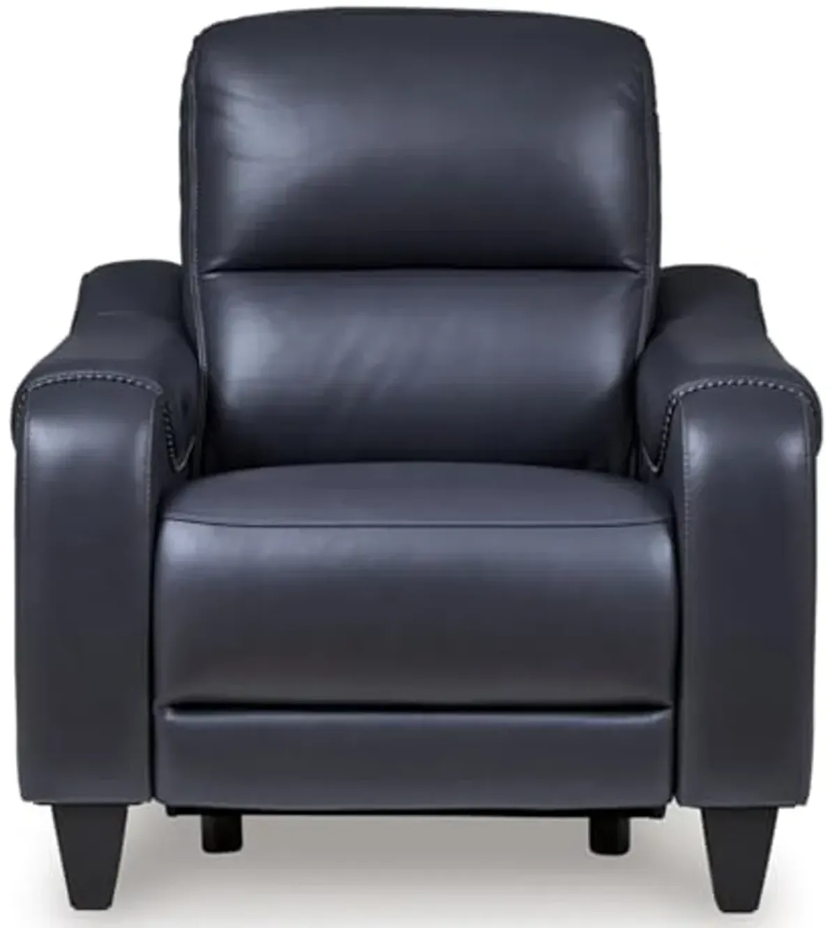 Signature Design by Ashley Mercomatic Contemporary Leather Match Wall Hugger Power Recliner with Adjustable Headrest and USB Ports, Blue