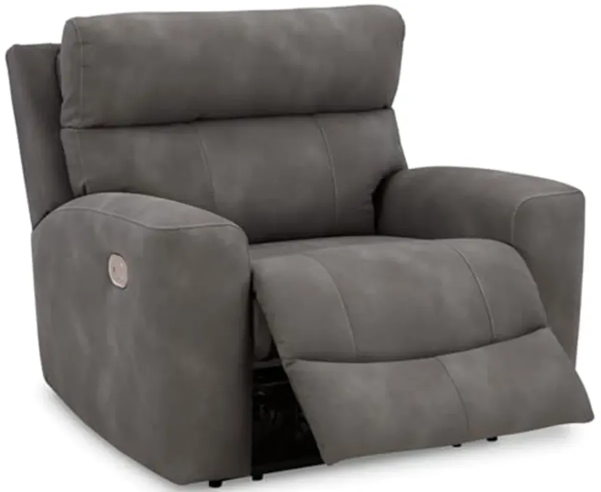 Signature Design by Ashley Next-Gen DuraPella Contemporary Faux Leather Wall Hugger Power Recliner with Adjustable Headrest and USB Ports, Dark Brown