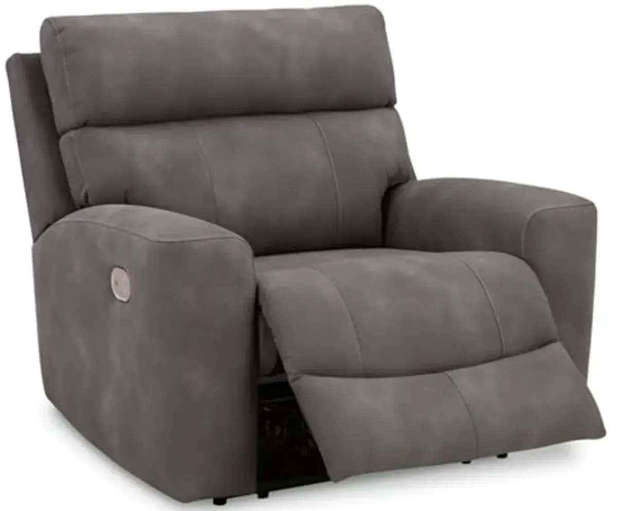 Signature Design by Ashley Next-Gen DuraPella Contemporary Faux Leather Wall Hugger Power Recliner with Adjustable Headrest and USB Ports, Dark Brown