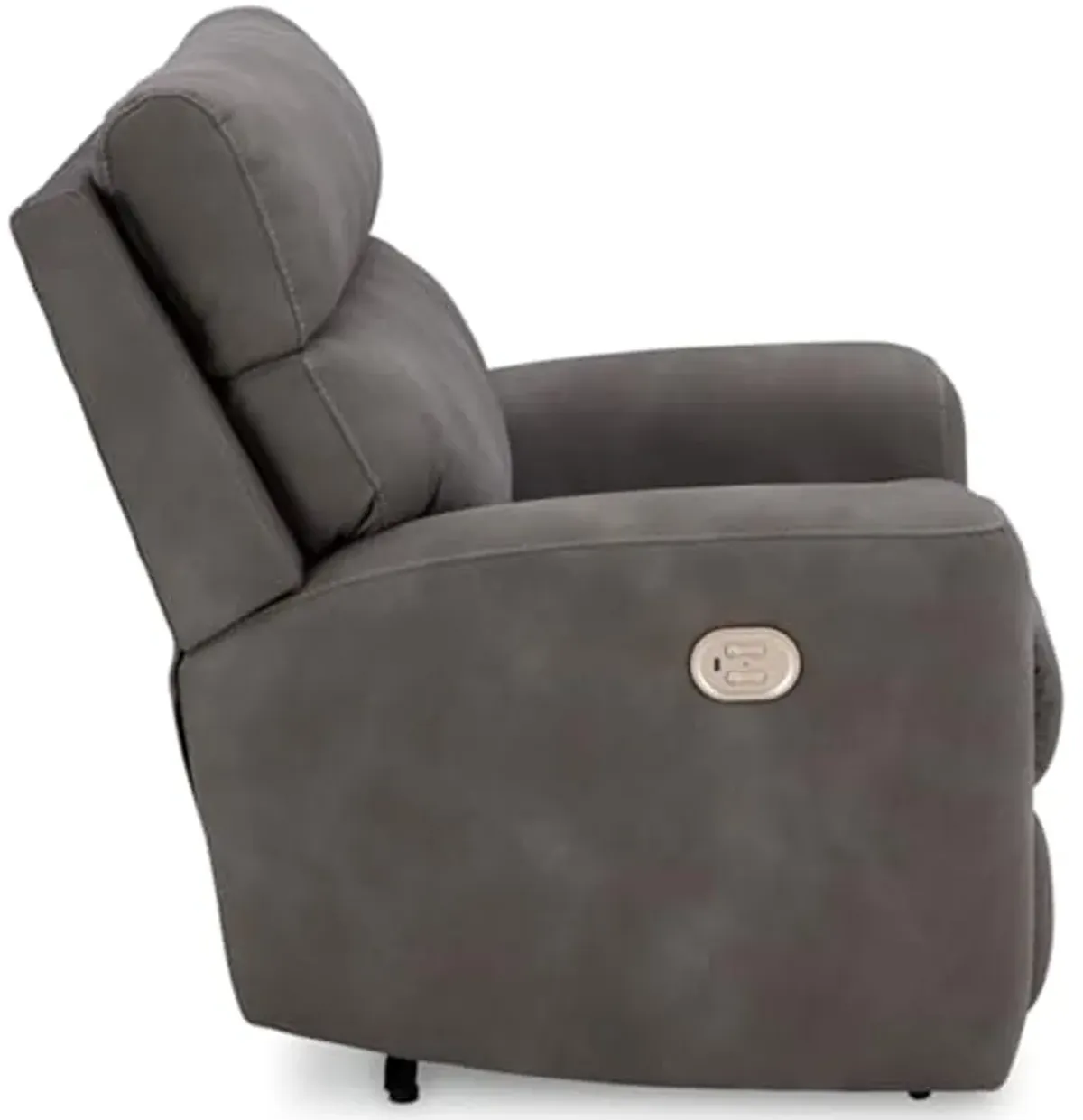 Signature Design by Ashley Next-Gen DuraPella Contemporary Faux Leather Wall Hugger Power Recliner with Adjustable Headrest and USB Ports, Dark Brown