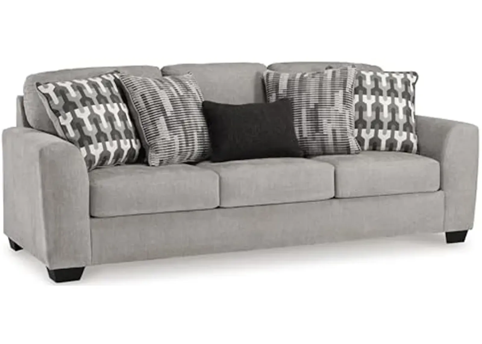 Signature Design by Ashley Avenal Park Casual Sofa with 5 Toss Pillows, Light Gray