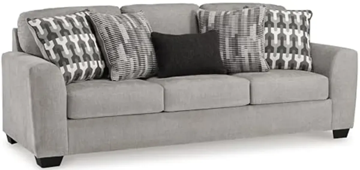 Signature Design by Ashley Avenal Park Casual Sofa with 5 Toss Pillows, Light Gray