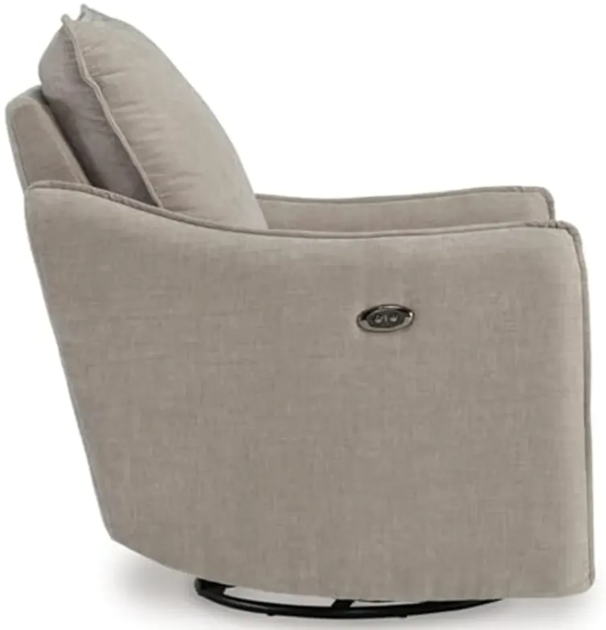 Signature Design by Ashley McBurg Contemporary Swivel Power Recliner with USB Ports, Light Gray