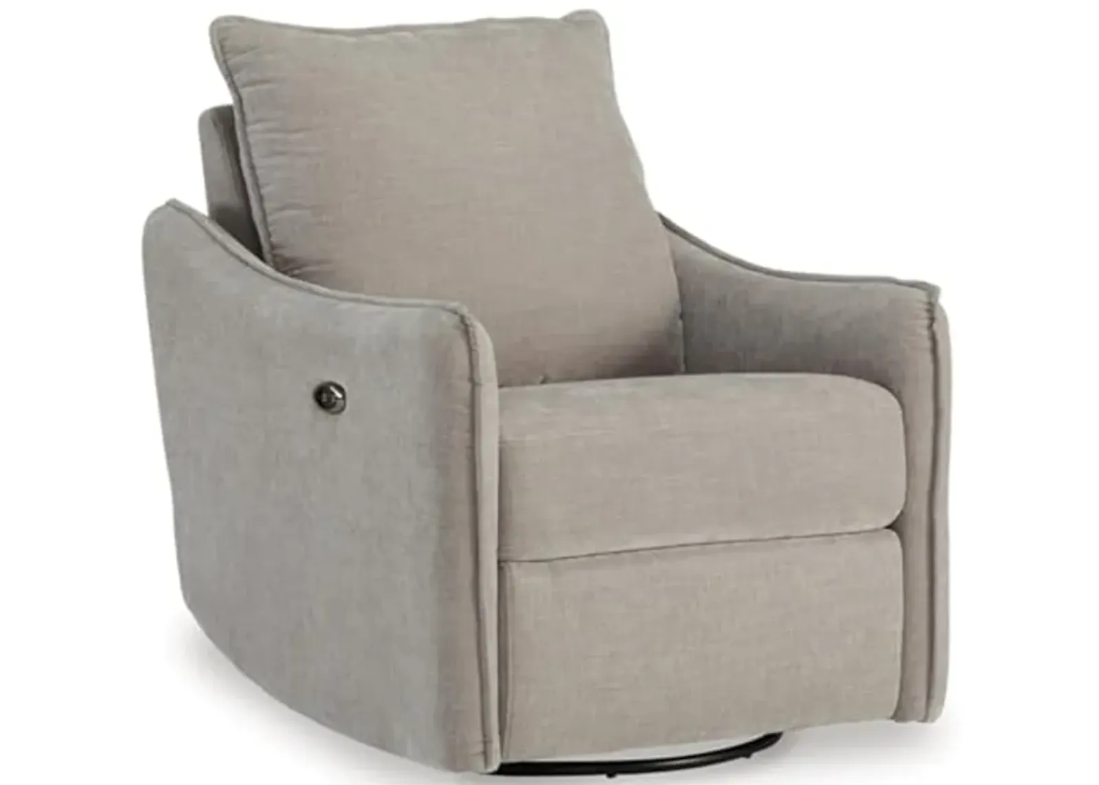 Signature Design by Ashley McBurg Contemporary Swivel Power Recliner with USB Ports, Light Gray