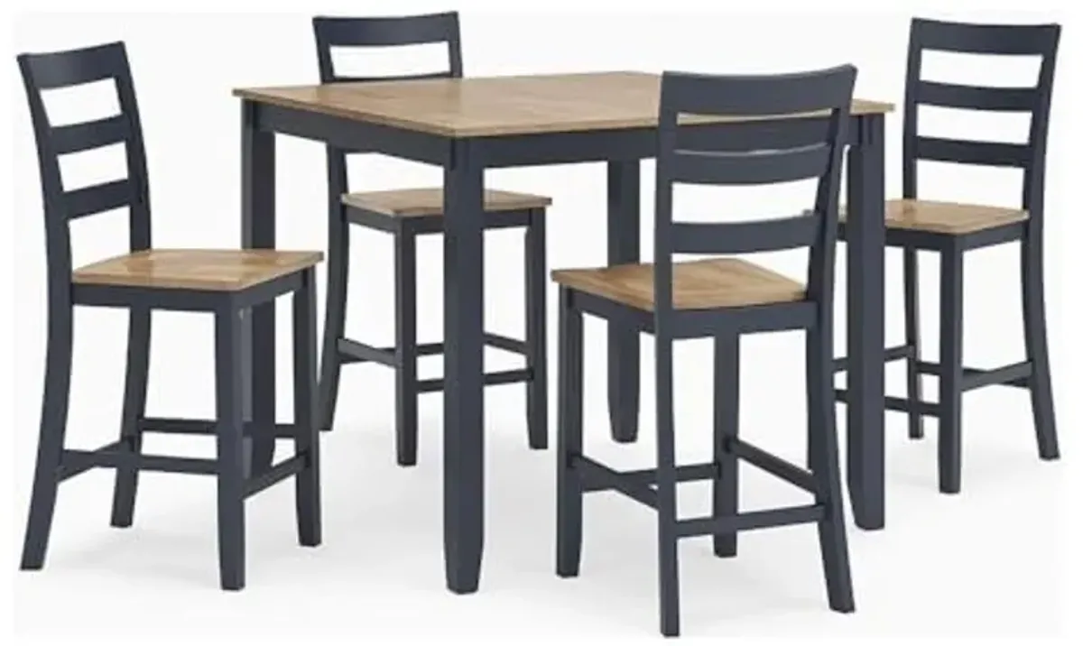 Ashley Furniture Gesthaven Blue Counter Height Dining Table Set - Set of 5