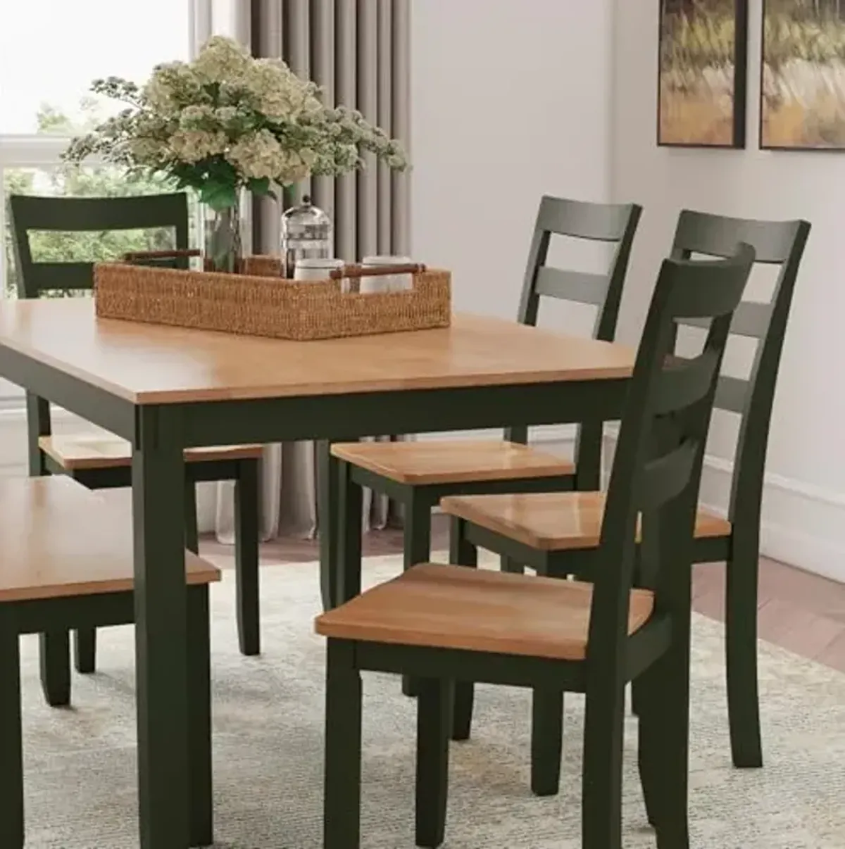 Ashley Furniture Gesthaven Green Counter Height Dining Table Set - Set of 5