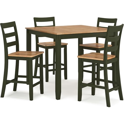 Ashley Furniture Gesthaven Green Counter Height Dining Table Set - Set of 5