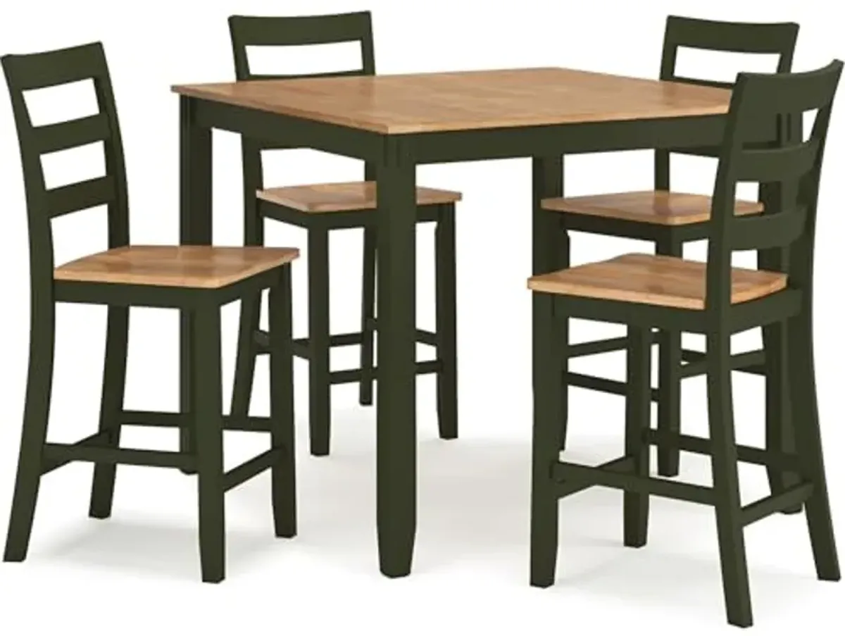 Ashley Furniture Gesthaven Green Counter Height Dining Table Set - Set of 5