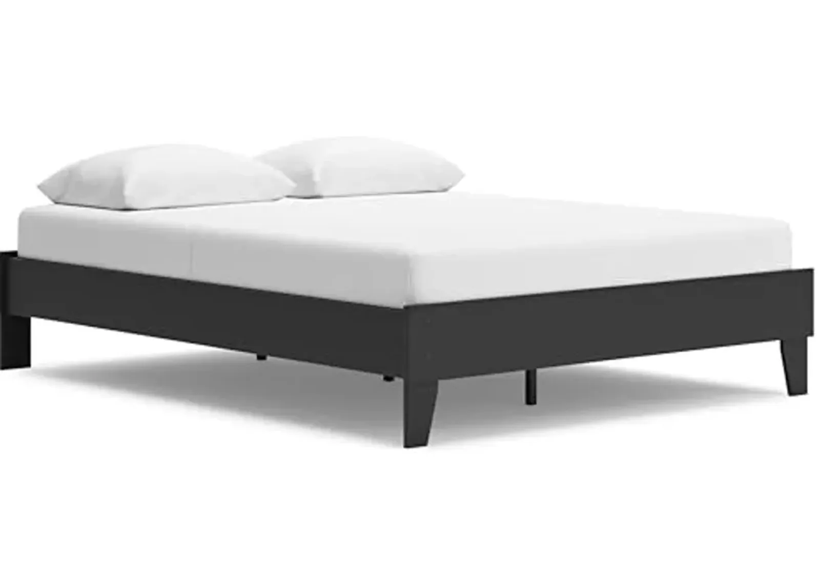 Signature Design by Ashley Socalle Casual Queen Platform Bed with Metal Slats, No Box Spring Needed, Black