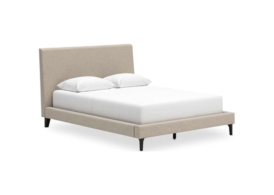 Ashley Furniture Cielden Beige Queen Upholstered Bed with Roll Slats