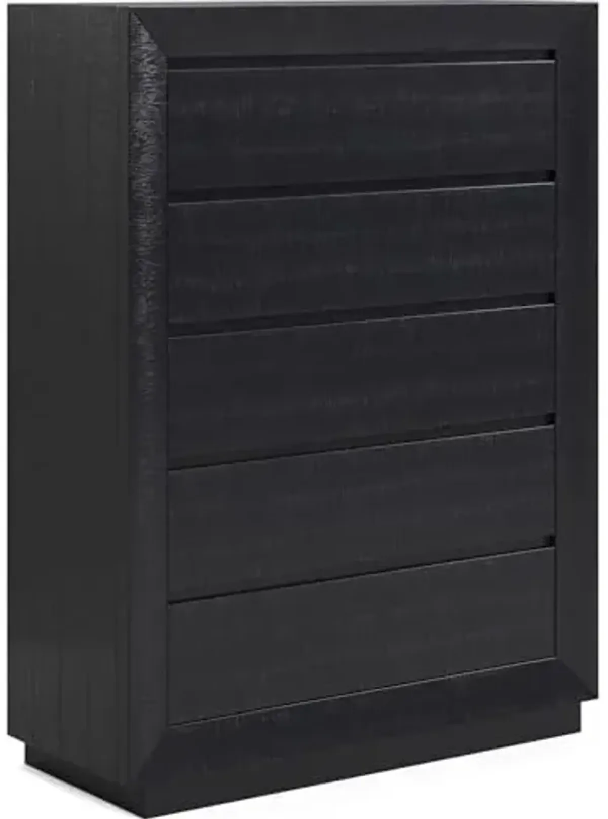 Signature Design by Ashley Londer Casual 5-Drawer Chest of Drawers with Safety Stop and Felt Lined, Black