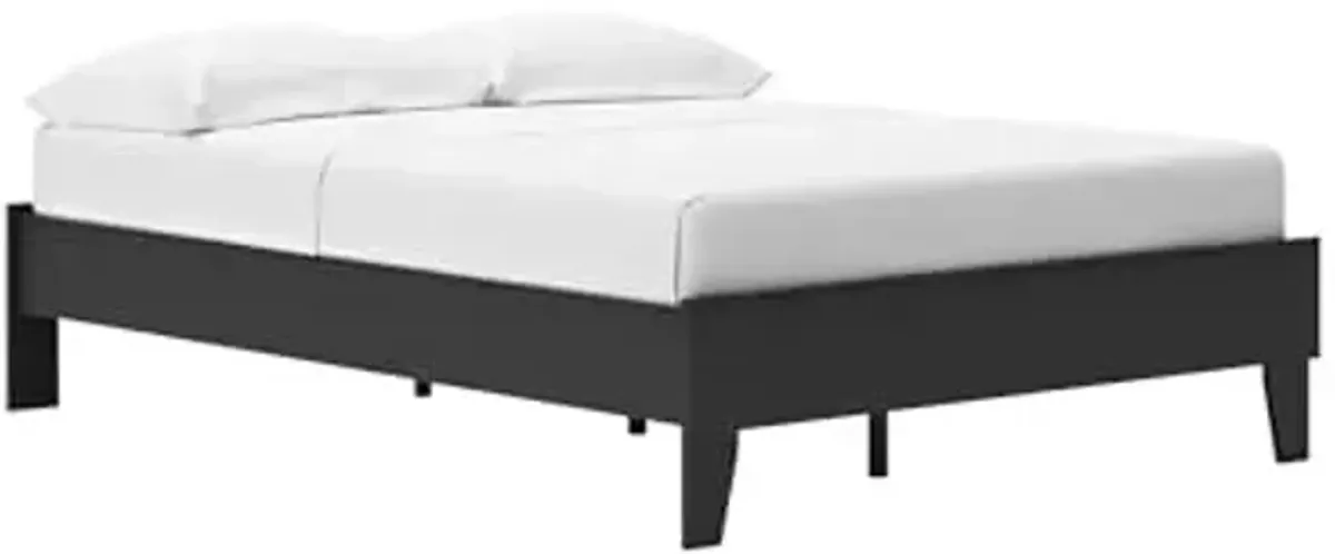 Signature Design by Ashley Socalle Casual Full Platform Bed with Metal Slats, No Box Spring Needed, Black