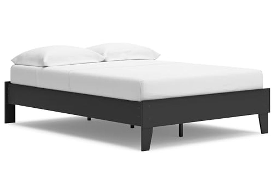 Signature Design by Ashley Socalle Casual Full Platform Bed with Metal Slats, No Box Spring Needed, Black