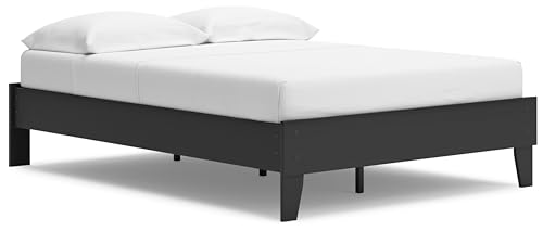 Signature Design by Ashley Socalle Casual Full Platform Bed with Metal Slats, No Box Spring Needed, Black