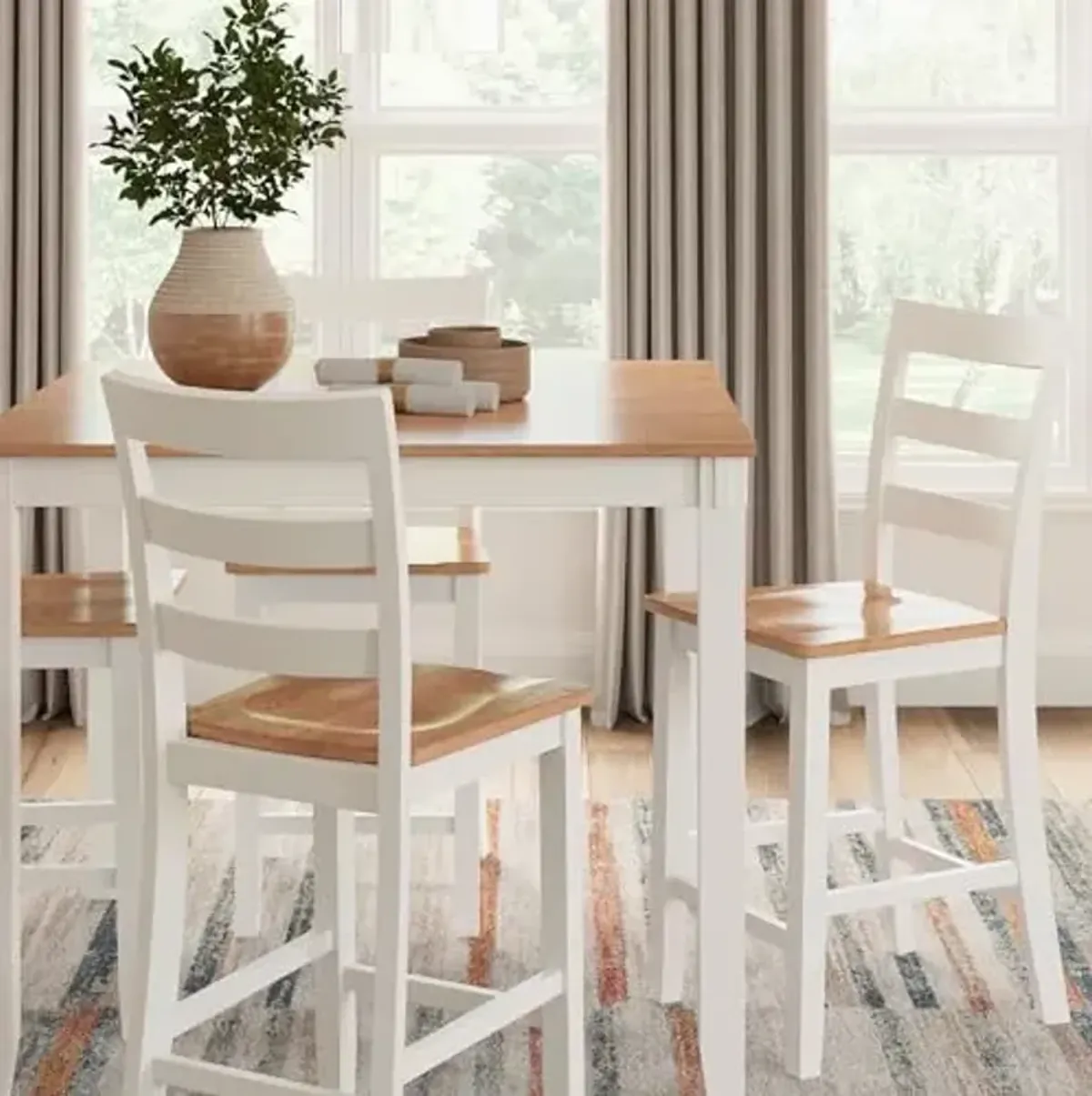 Ashley Furniture Gesthaven White Counter Height Dining Table Set - Set of 5