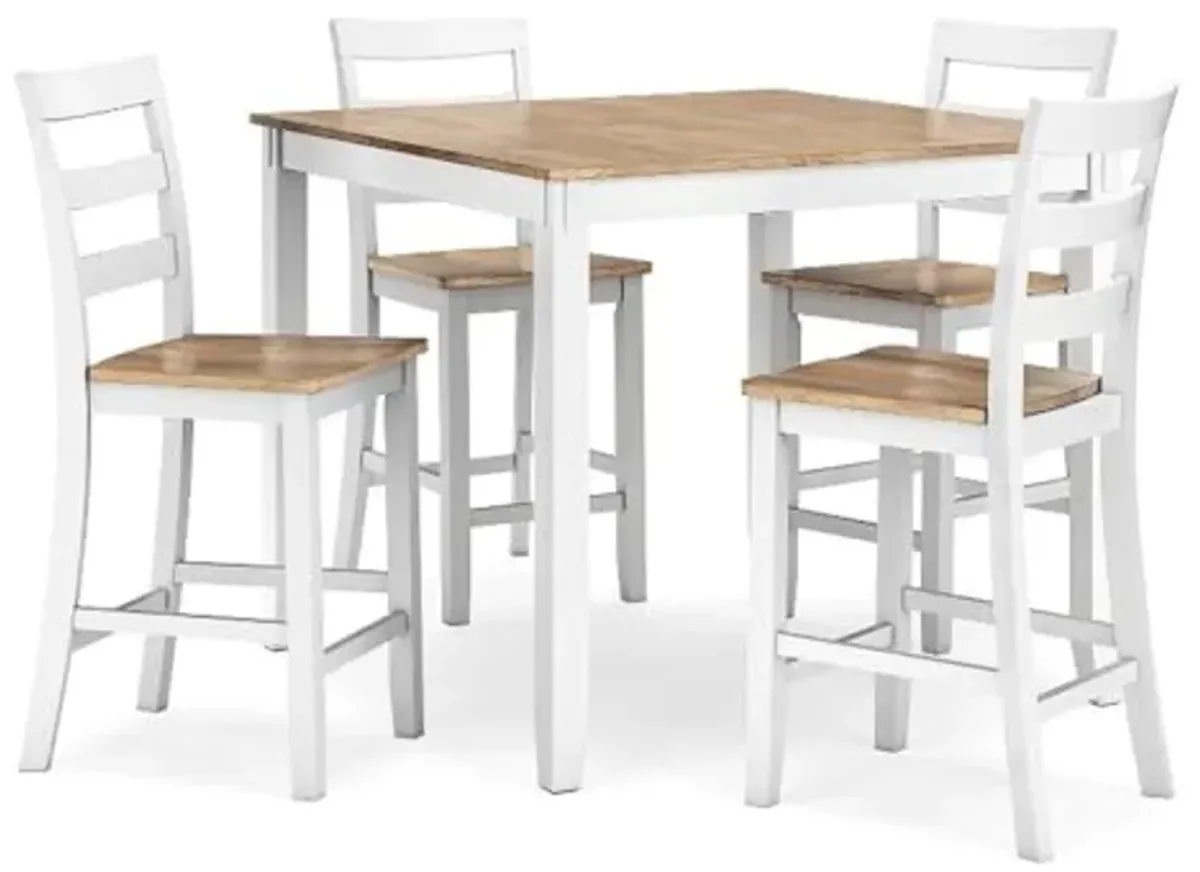 Ashley Furniture Gesthaven White Counter Height Dining Table Set - Set of 5