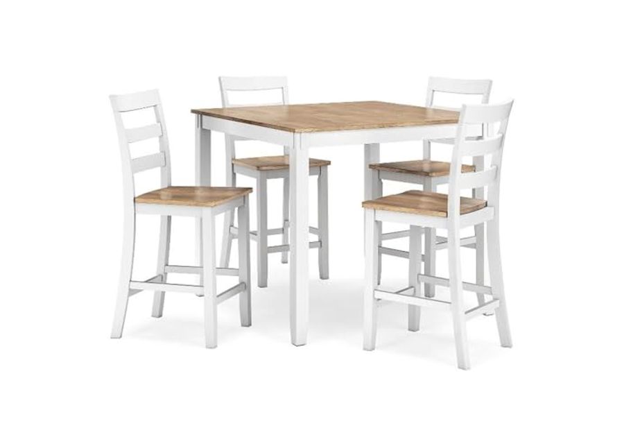 Ashley Furniture Gesthaven White Counter Height Dining Table Set - Set of 5