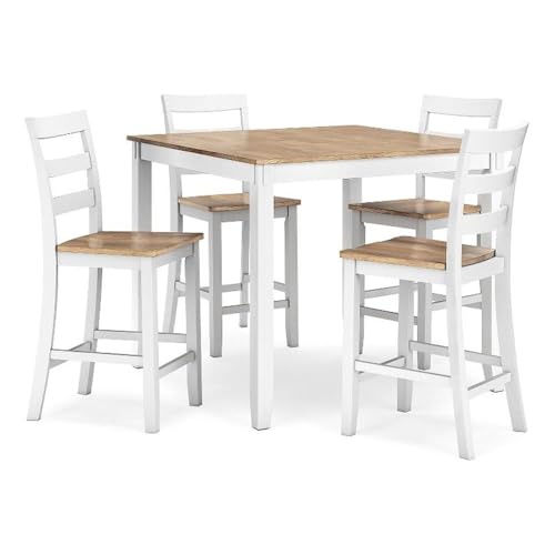 Ashley Furniture Gesthaven White Counter Height Dining Table Set - Set of 5