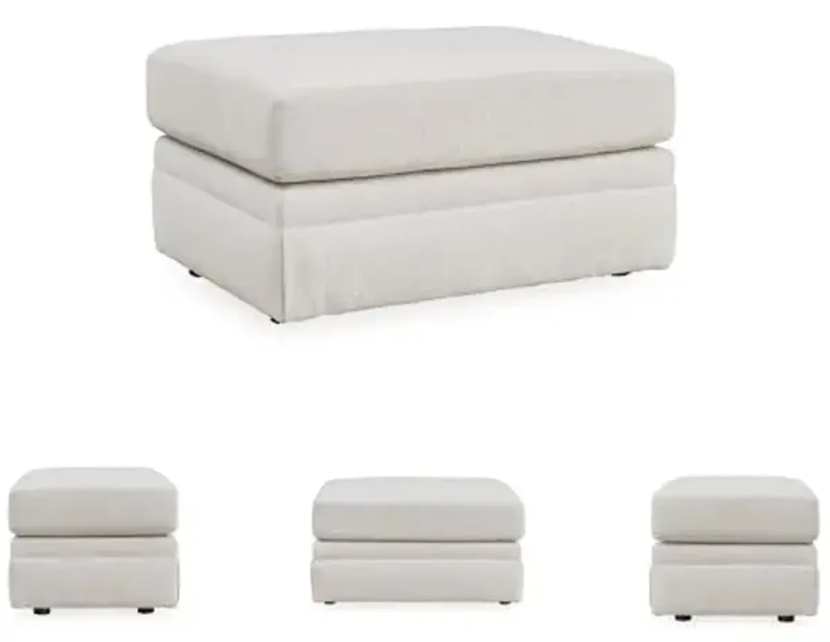 Signature Design by Ashley Maitelynn Casual Upholstered Ottoman, White