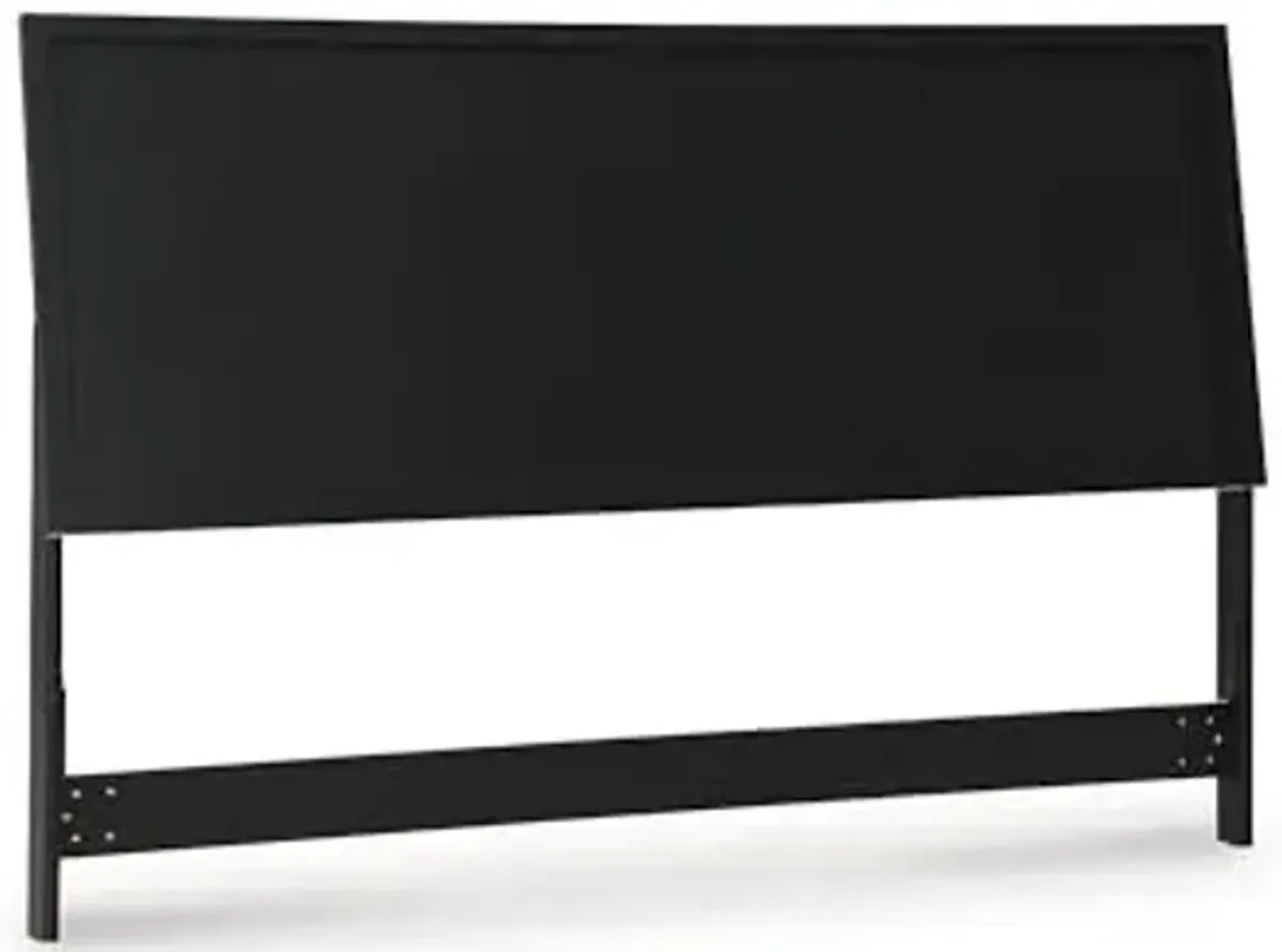 Signature Design by Ashley Danziar Modern Panel Headboard for Bedroom, Queen, Black