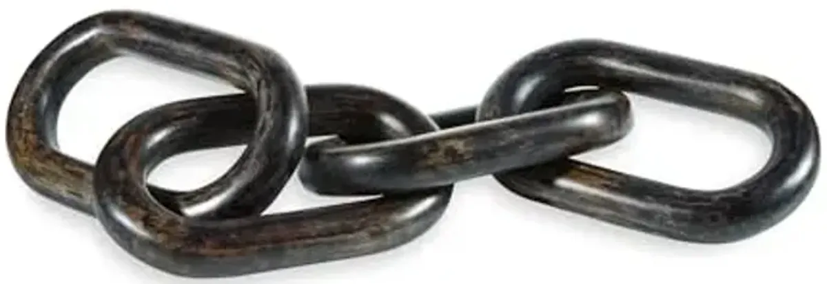 Signature Design by Ashley Mardelby Casual Tabletop Wood Sculpture, Chain Link Design, Black