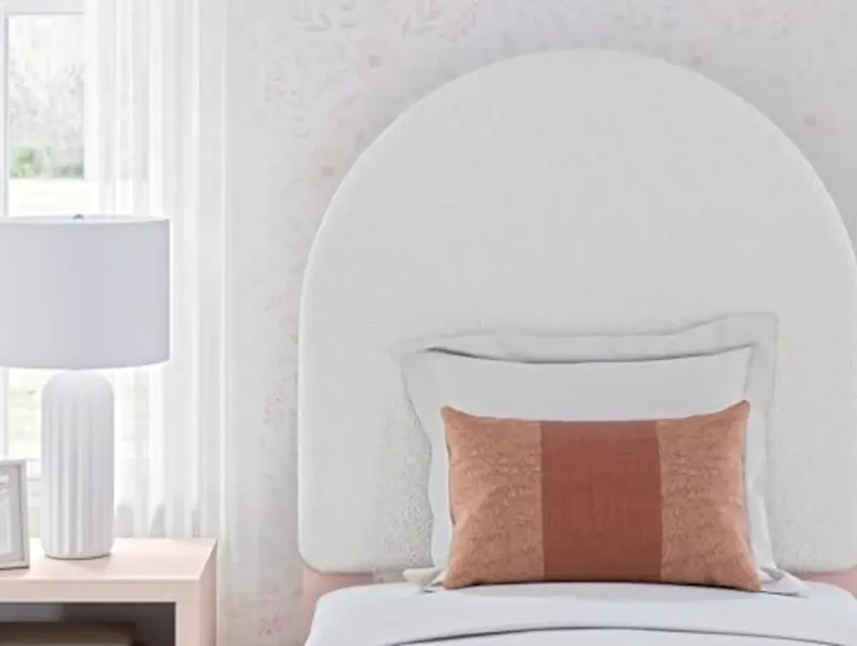 Signature Design by Ashley Wistenpine Urban Upholstered Panel Headboard, Twin, White & Pink