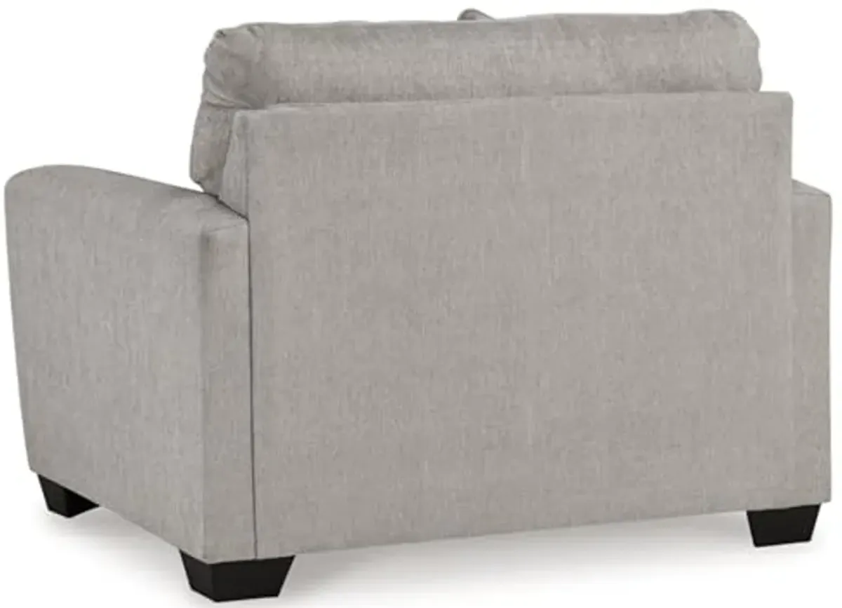 Signature Design by Ashley Avenal Park Casual Upholstered Oversized Chair with 1 Toss Pillow, Light Gray