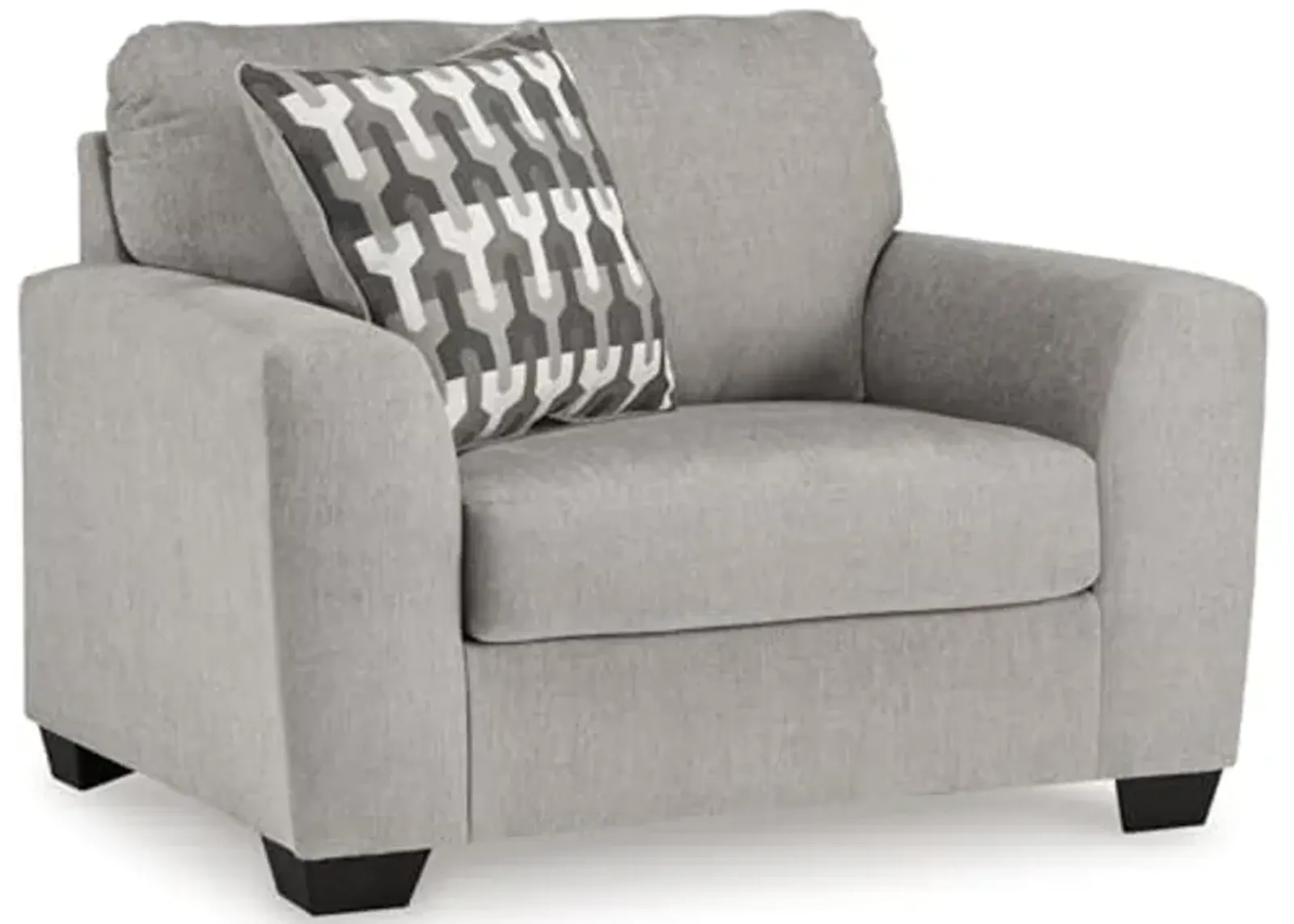 Signature Design by Ashley Avenal Park Casual Upholstered Oversized Chair with 1 Toss Pillow, Light Gray