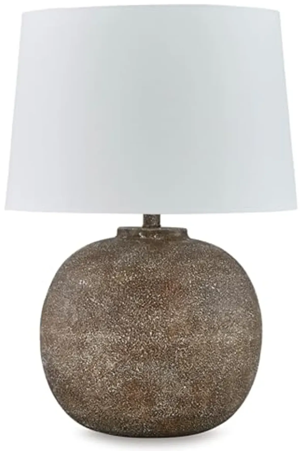 Signature Design by Ashley Neavesboro Transitional Metal Table Lamp with 3-Way Switch, Dark Brown & White