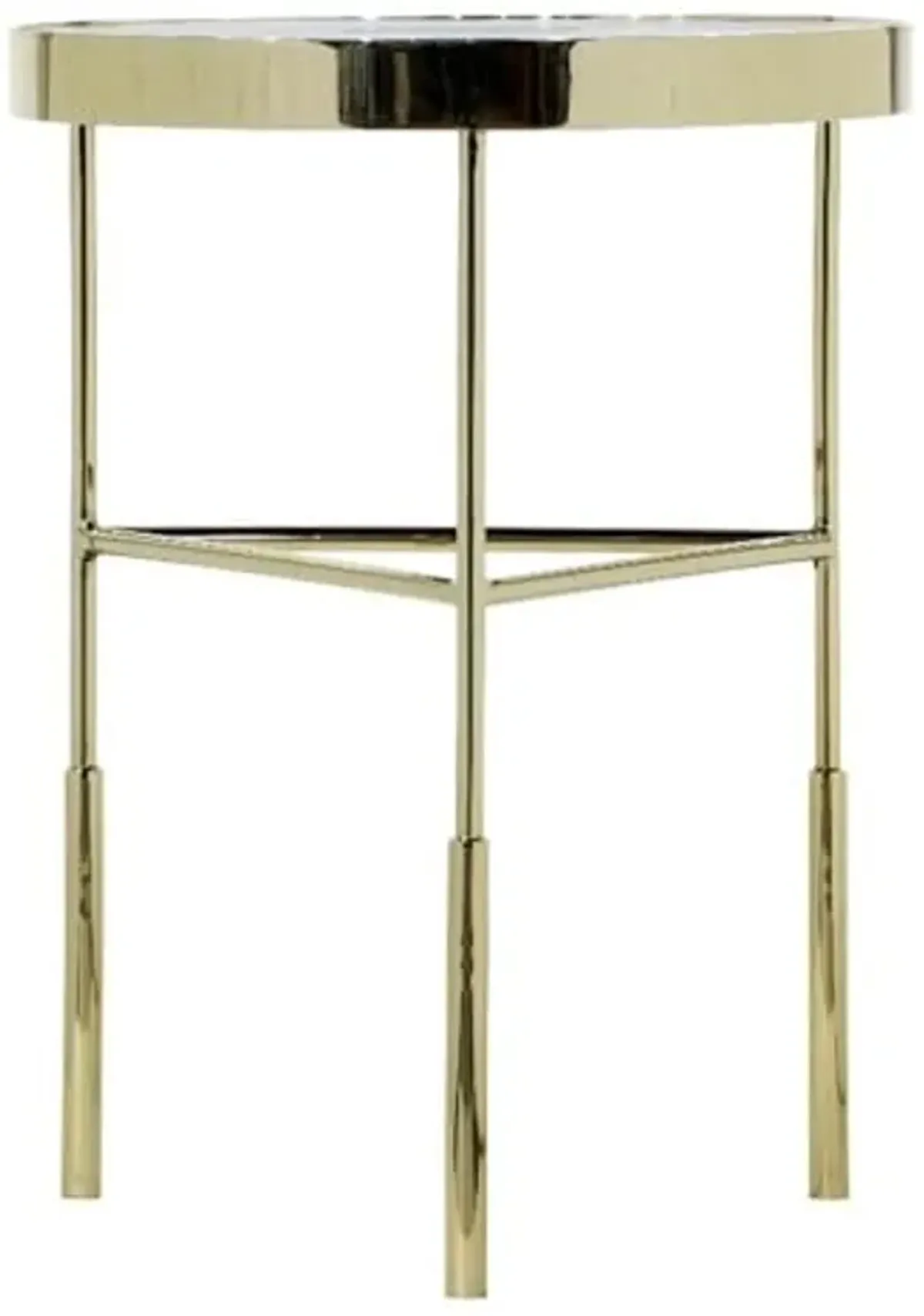 Bassett Mirror Company Delilah Contemporary Accent Table in Gold and Marble