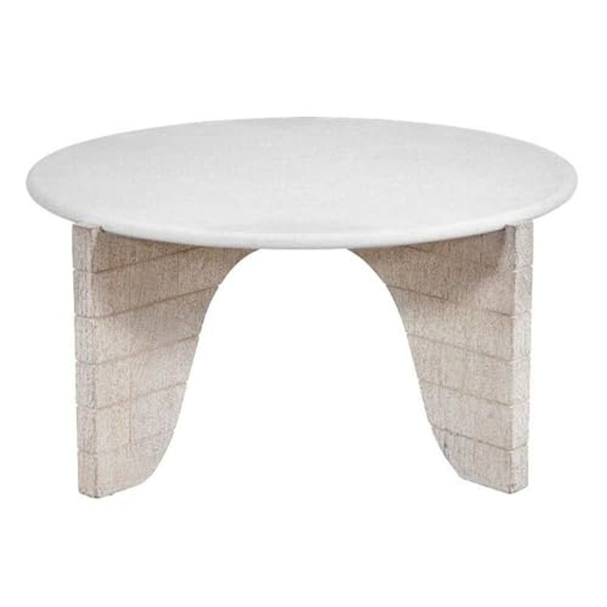 Bali Round Modern Cocktail Table in White Wood