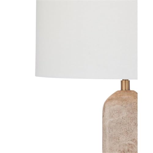 Humboldt Table Lamp in Modern Beige Travertine Stone