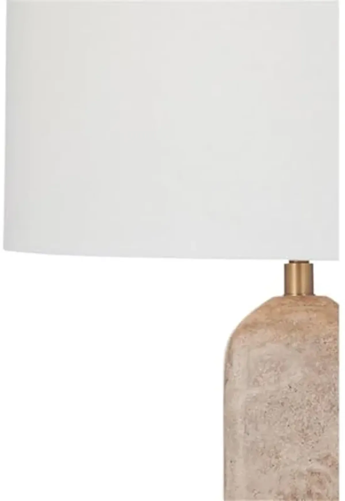 Humboldt Table Lamp in Modern Beige Travertine Stone