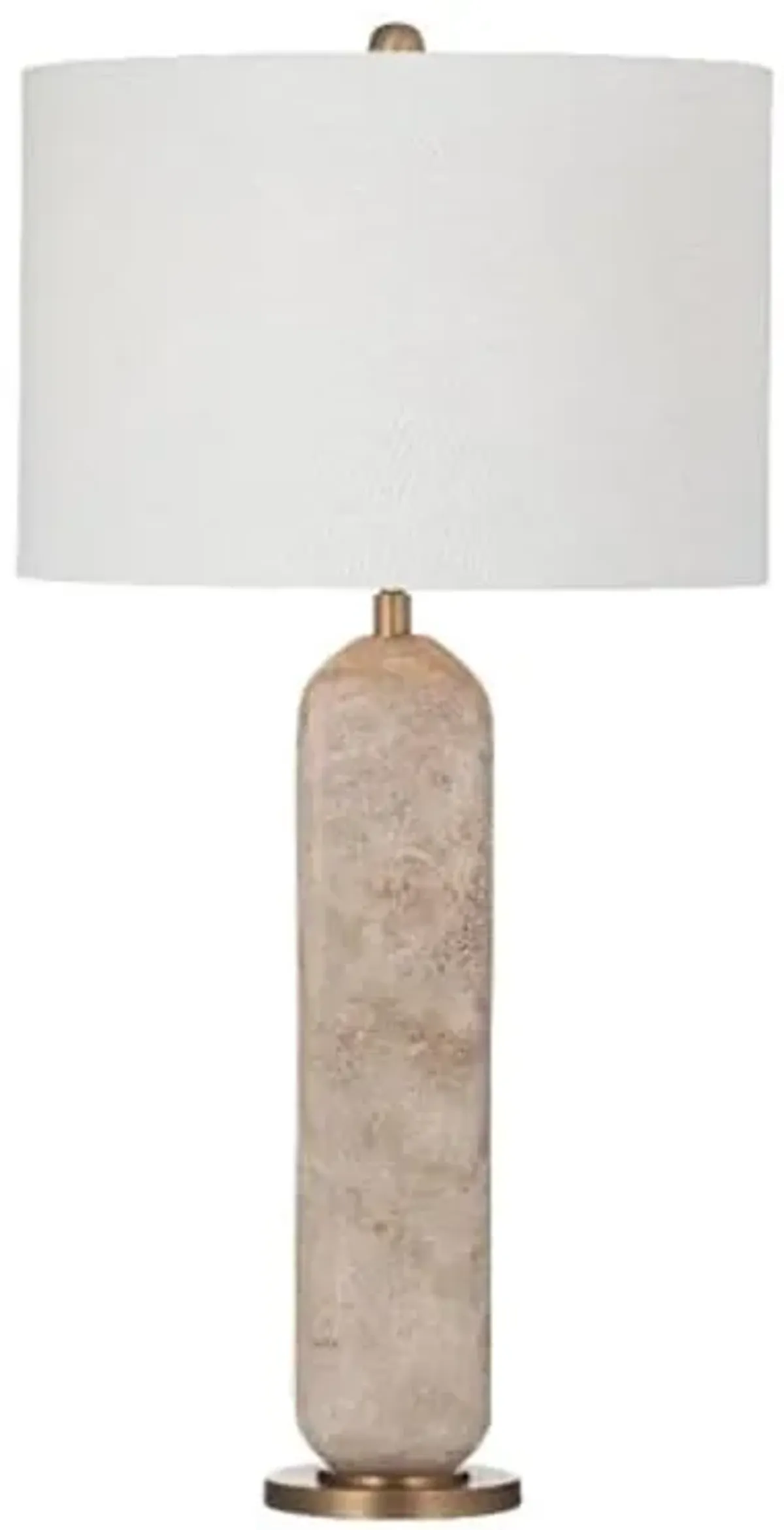 Humboldt Table Lamp in Modern Beige Travertine Stone