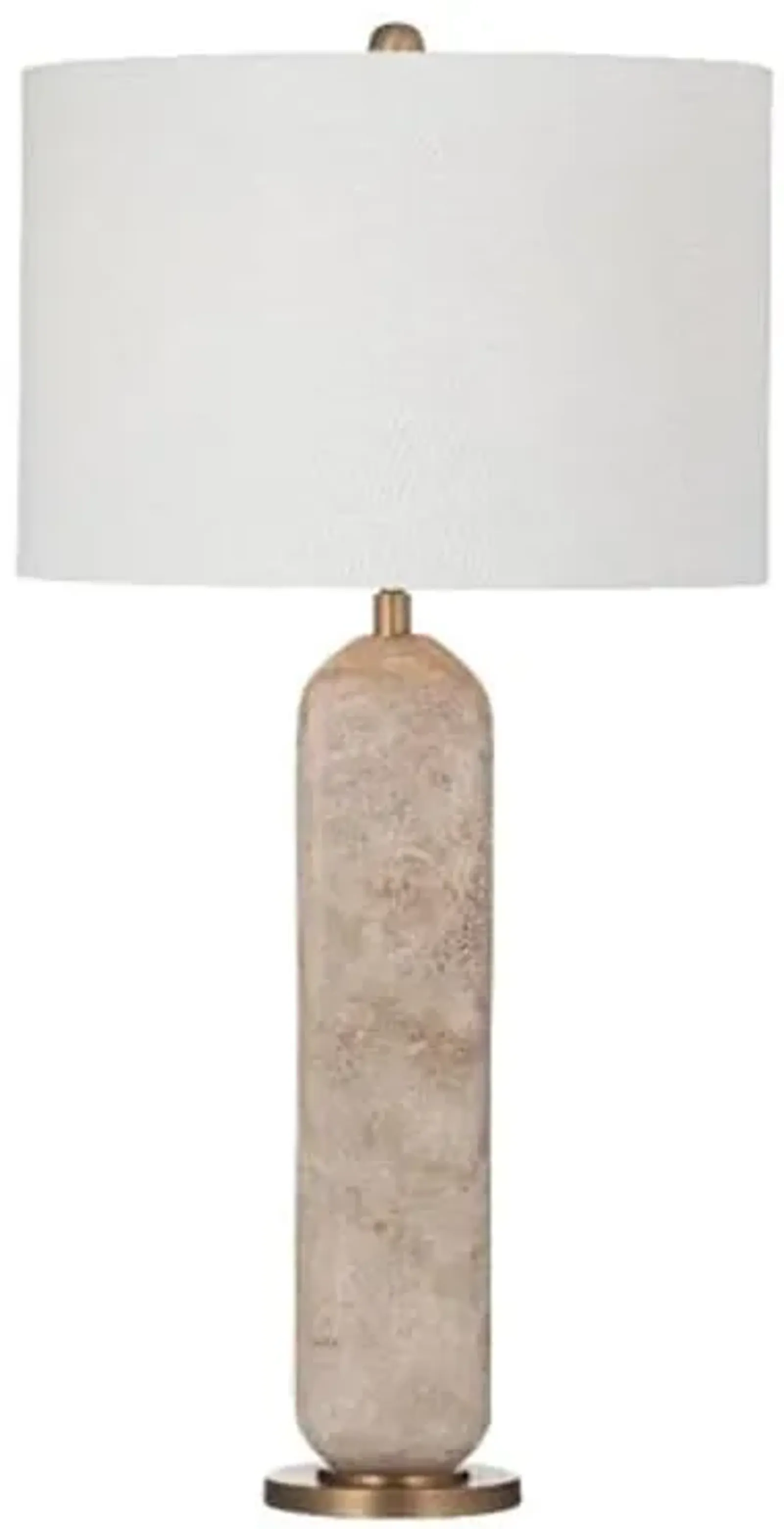 Humboldt Table Lamp in Modern Beige Travertine Stone