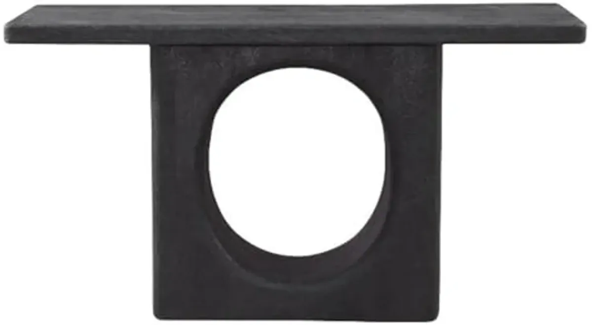 Bassett Mirror Company Compass Modern Console Table in Black Wood