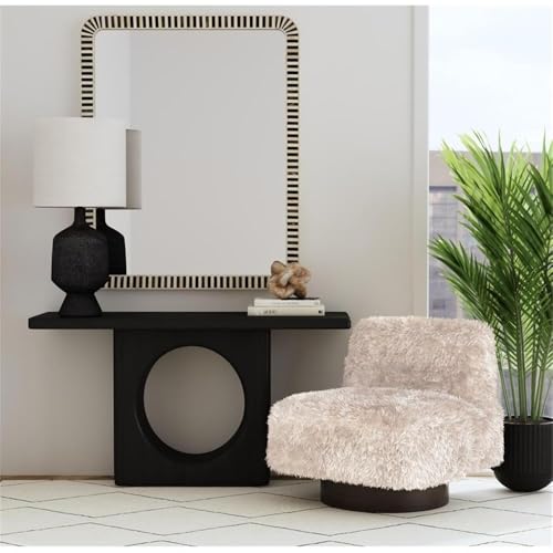 Bassett Mirror Company Compass Modern Console Table in Black Wood