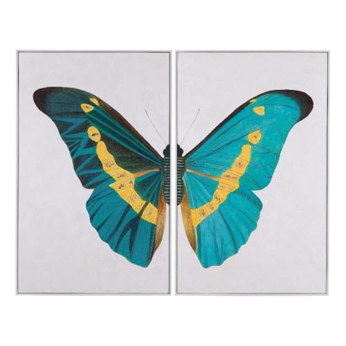 Bassett Mirror Company Butterfly Wings - Modern 2 Piece Set on White Canvas