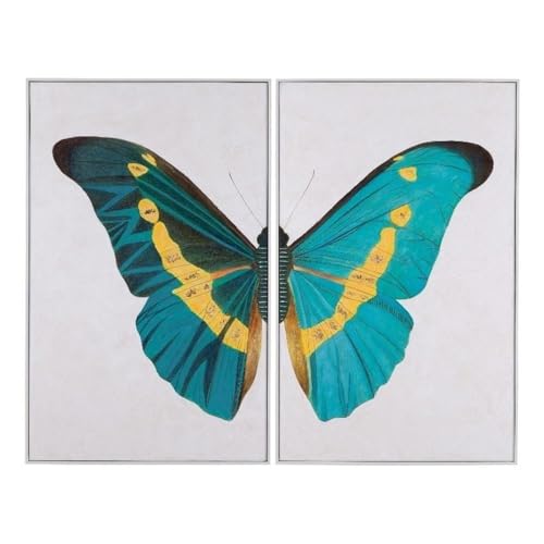 Bassett Mirror Company Butterfly Wings - Modern 2 Piece Set on White Canvas