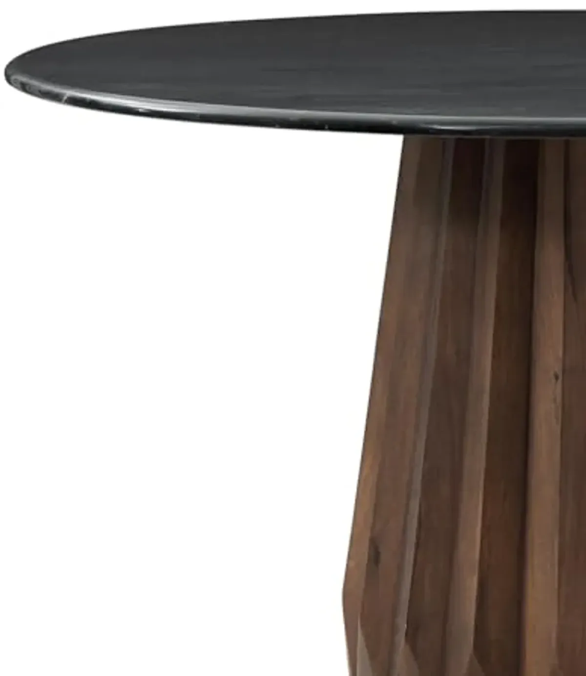 Bassett Mirror Company Jennings Modern Dining Table in Black Marble and Natural Wood