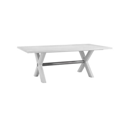 Bassett Mirror Company Nadine Contemporary Coastal Dining Table in White Wood