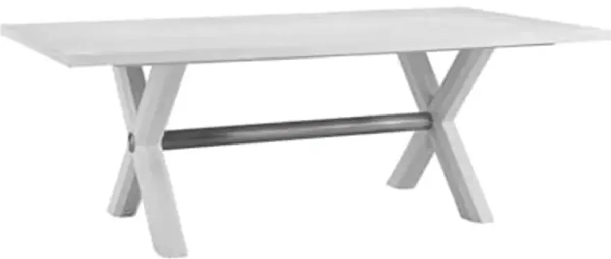 Bassett Mirror Company Nadine Contemporary Coastal Dining Table in White Wood