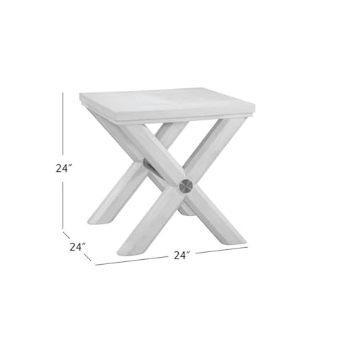 Bassett Mirror Company Nadine White Modern Contemporary Coastal Wood End Table