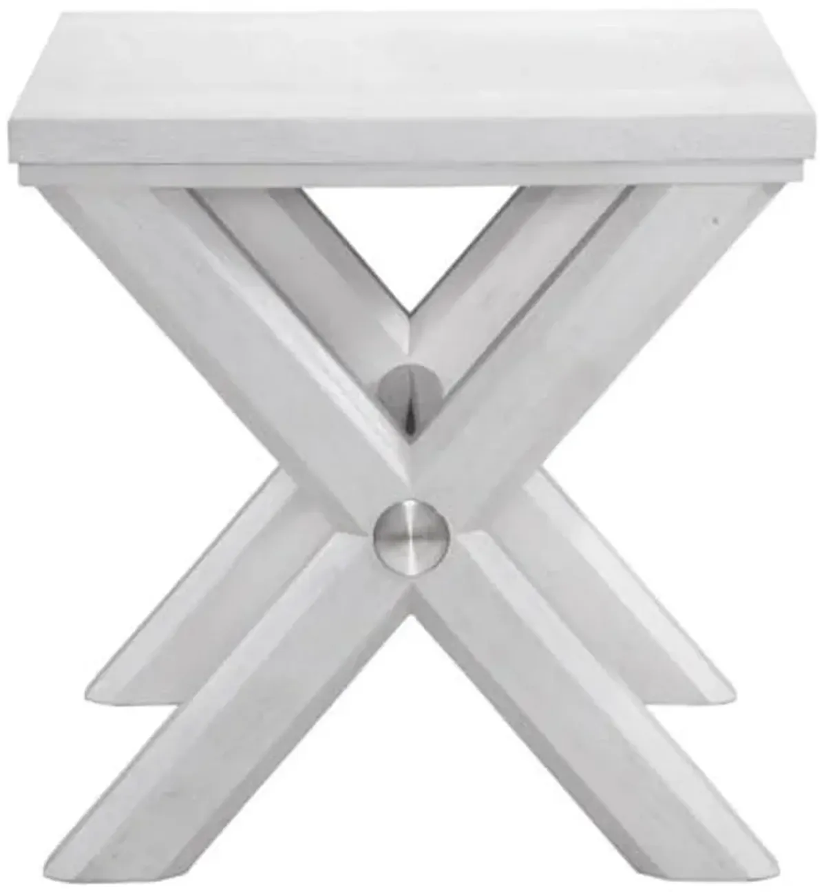 Bassett Mirror Company Nadine White Modern Contemporary Coastal Wood End Table