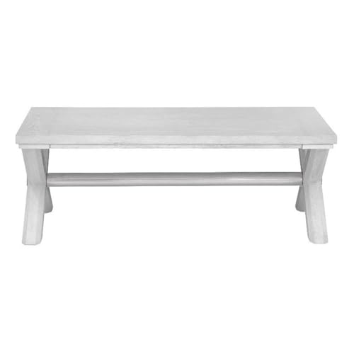 Bassett Mirror Company Nadine Coastal Contemporary Cocktail Table in White Wood