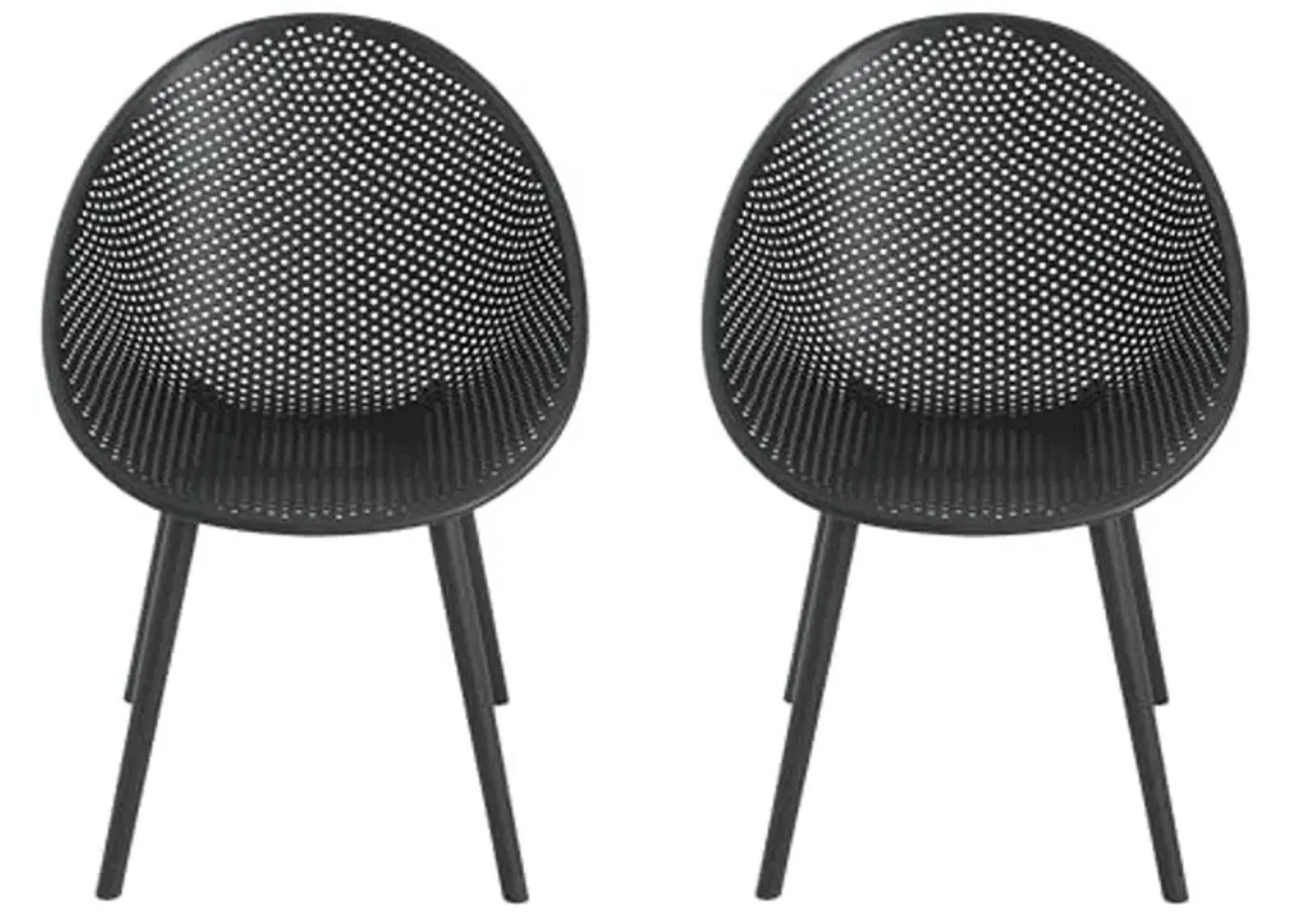 Christopher Knight Home Black Lounge Chairs Set of 2 – Modern Accent Chairs-Resistant Patio Chairs with Mesh Design for Garden, Balcony, or Backyard – Sleek and Comfortable Seating for Outdoor Spaces