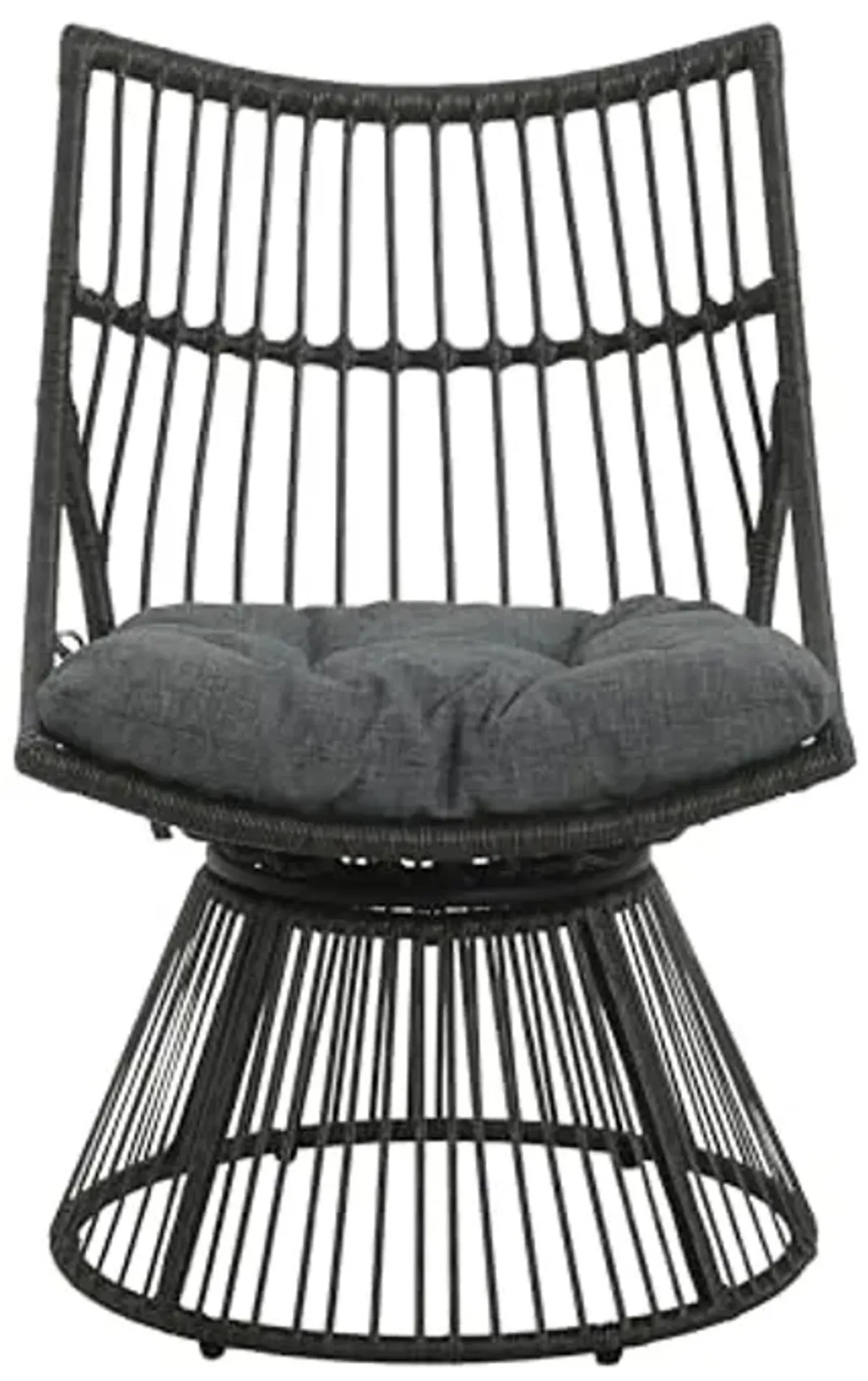 Christopher Knight Home Outdoor 2 Piece Wicker Patio Furniture Set, Woven Seating Accent Chair,Rattan Chat Set with Club Chair, Side Table and Water Resistant Cushion for Yard and Bistro, Dark Grey