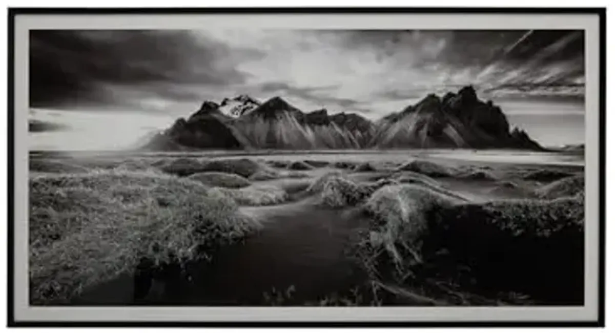 Signature Design by Ashley Delstone Contemporary Rectangular Landscape Framed Print Wall Art, 87 x 46 Inches, Black & White