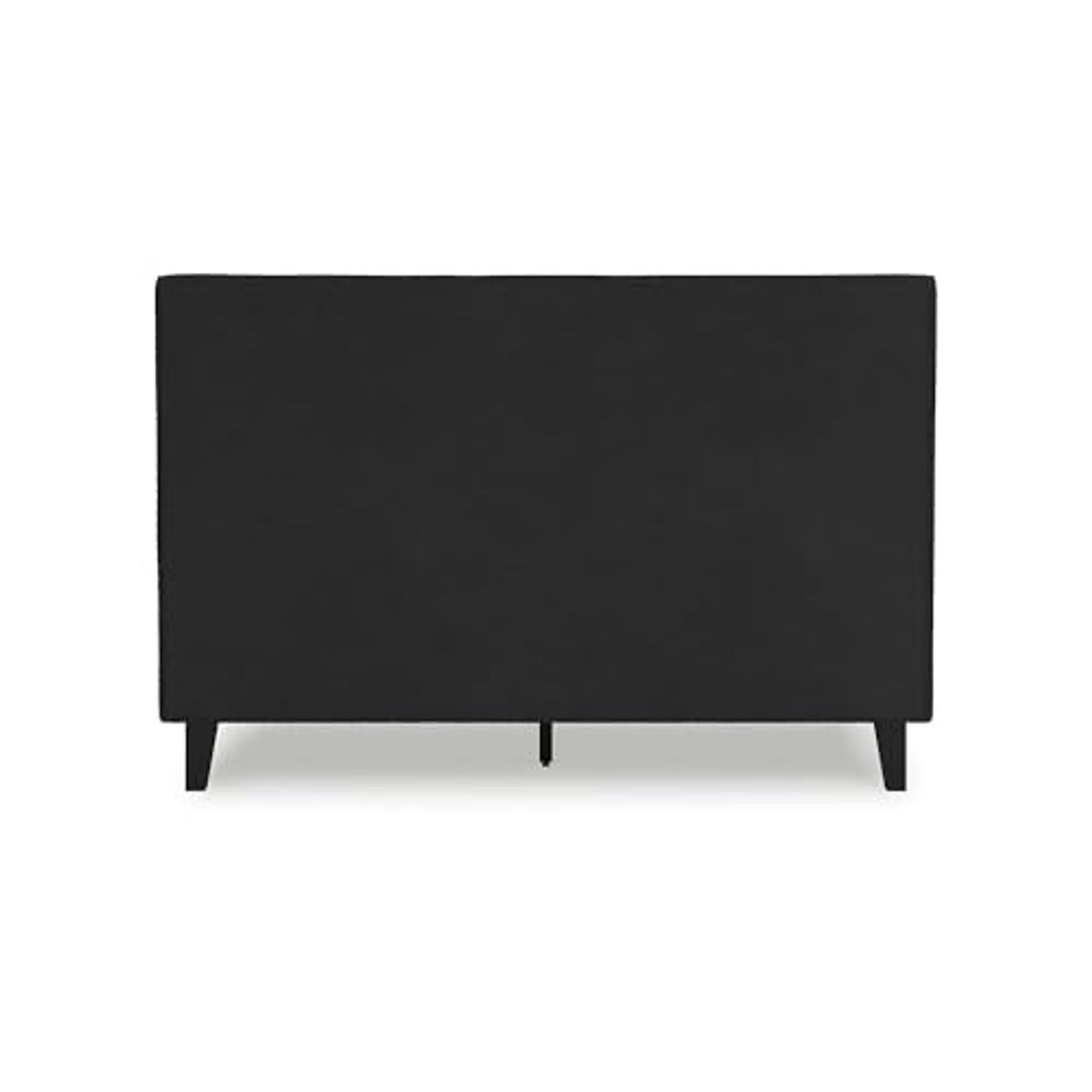 Signature Design by Ashley Cadmori Modern Queen Upholstered Platform Bed with Wood Roll Slats, No Box Spring Needed, Black